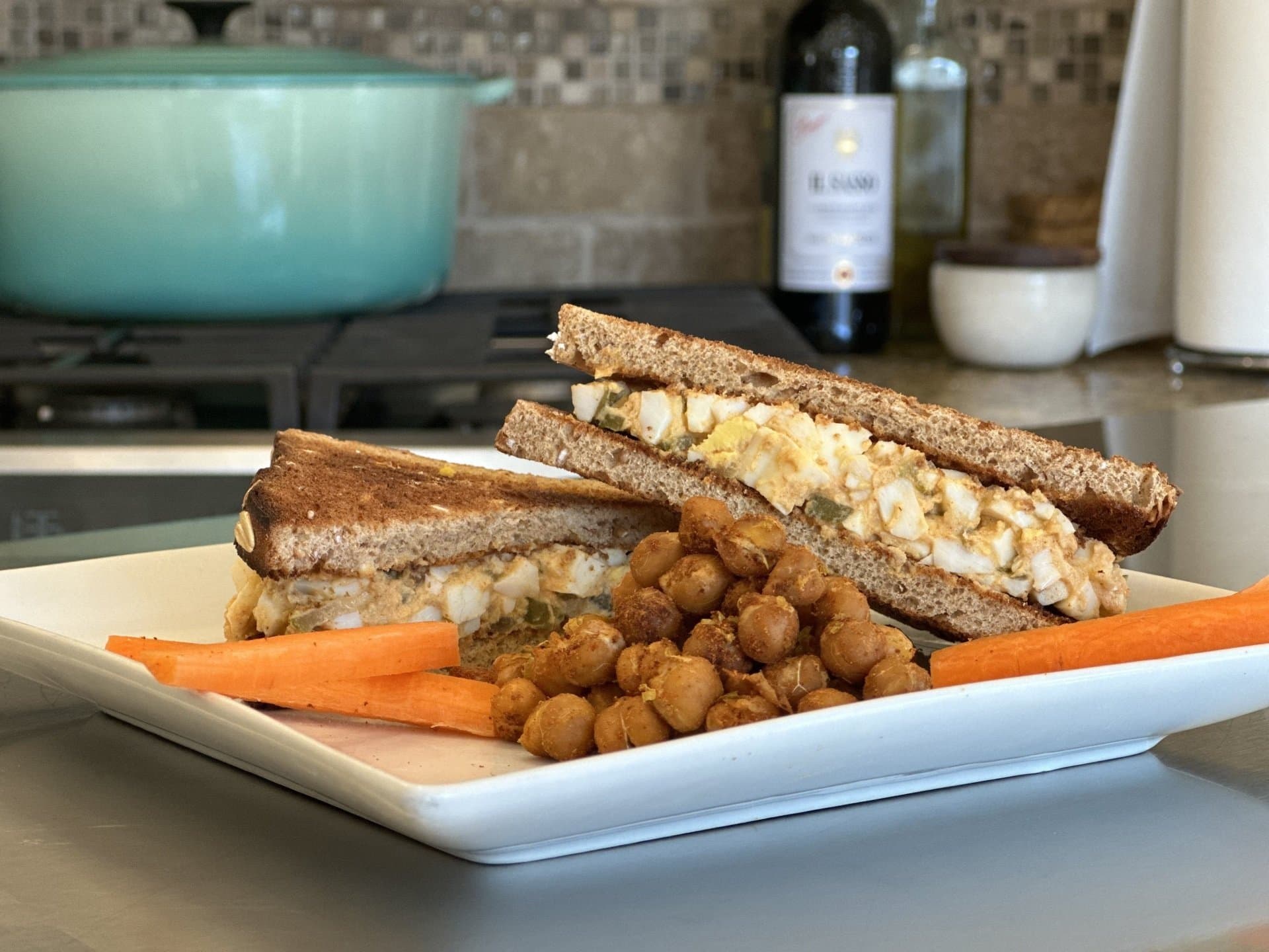 Boiled Egg hummus on Keto Toast