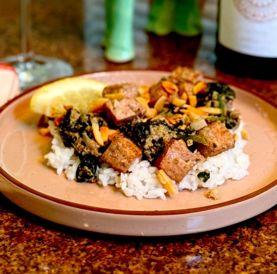 Delicious Tofu Saag with Garam Masala & Spinach