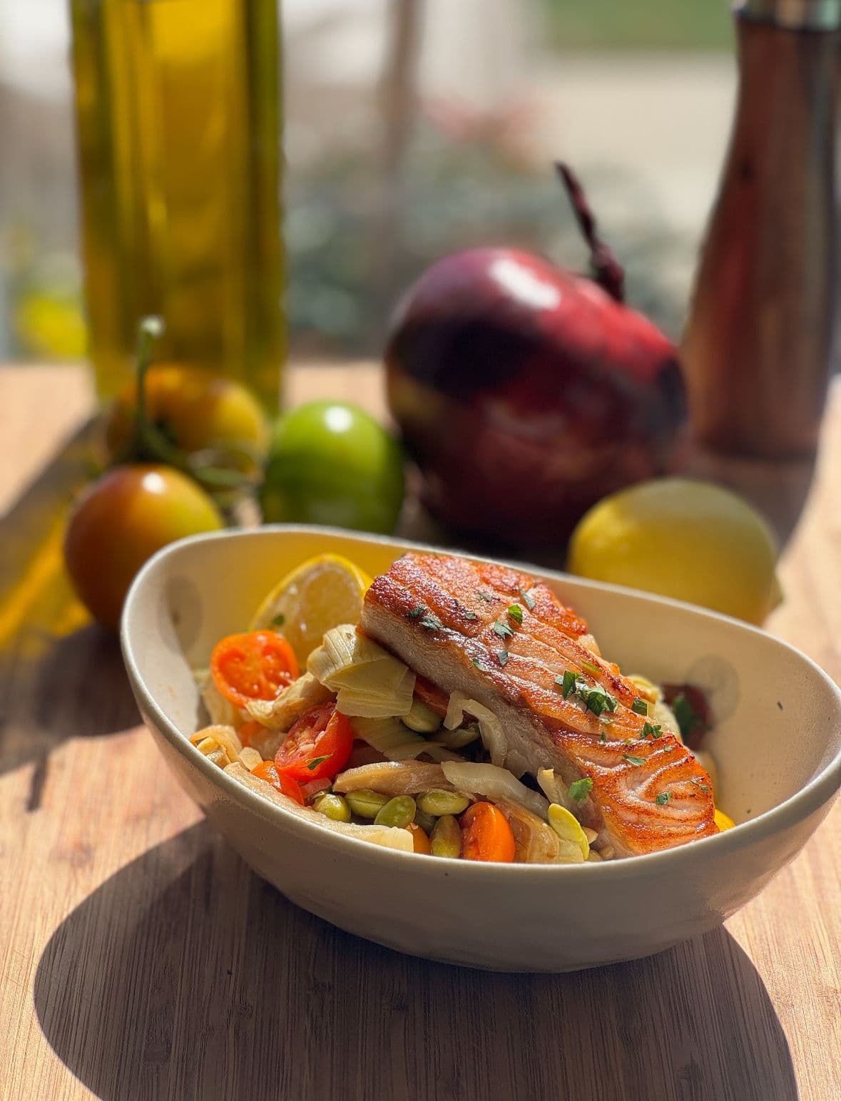 Edamame Salad with Salmon