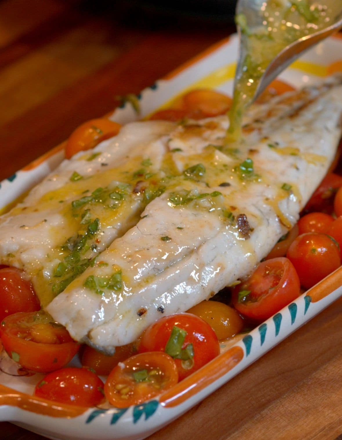 Grilled Branzino with Tomato Salad