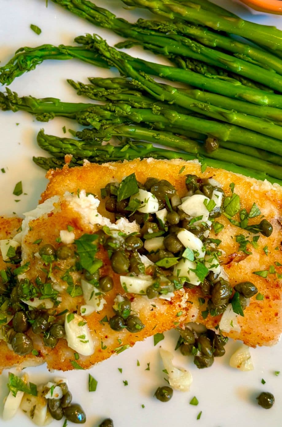 Halibut Piccata with Black Rice, Broccoli & Pepitas