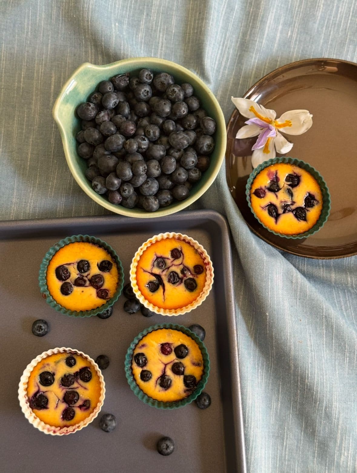 Mini Blueberry-Lemon Cheesecakes