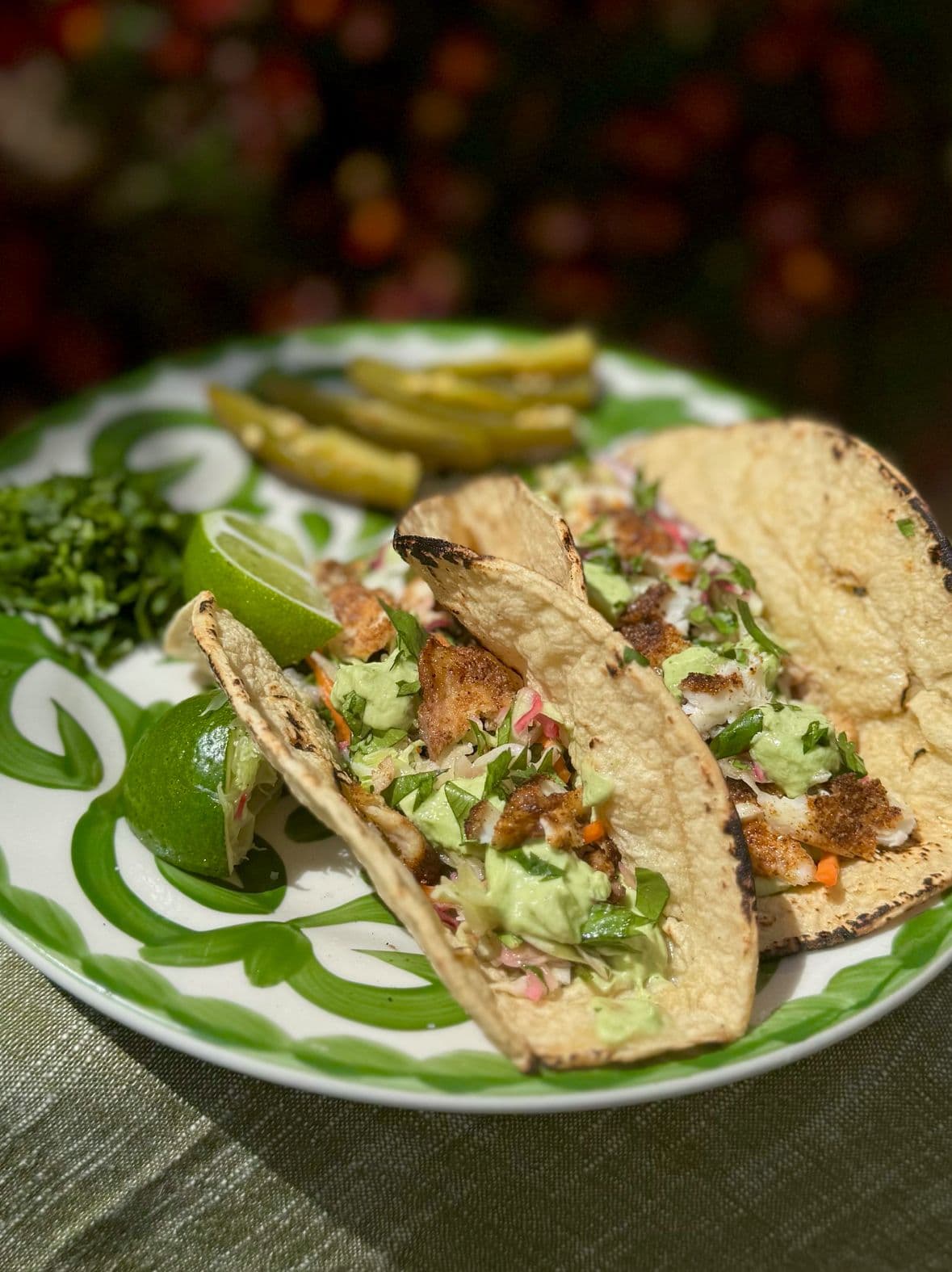 Sheet Pan Fish Tacos with Creamy High-Protein Avocado Sauce
