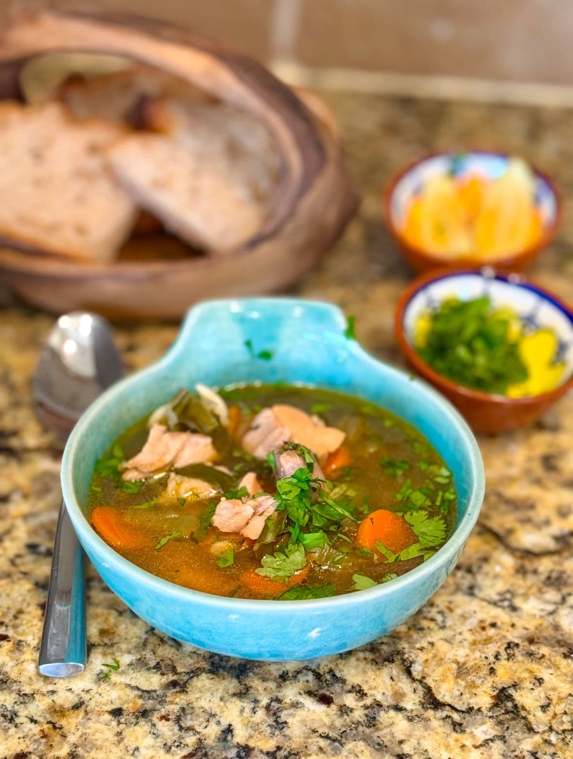 Spicy Ginger Garlic Chicken Soup