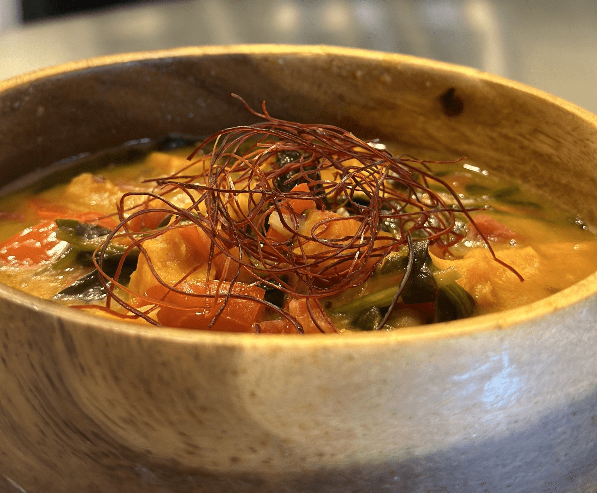 Sweet potato and lemongrass, almond butter curry